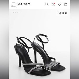 Mango rhinestone sandals, size 7/37